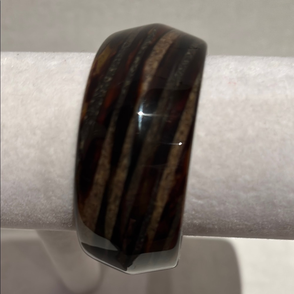 Striped Brown and Black Bangle Bracelet